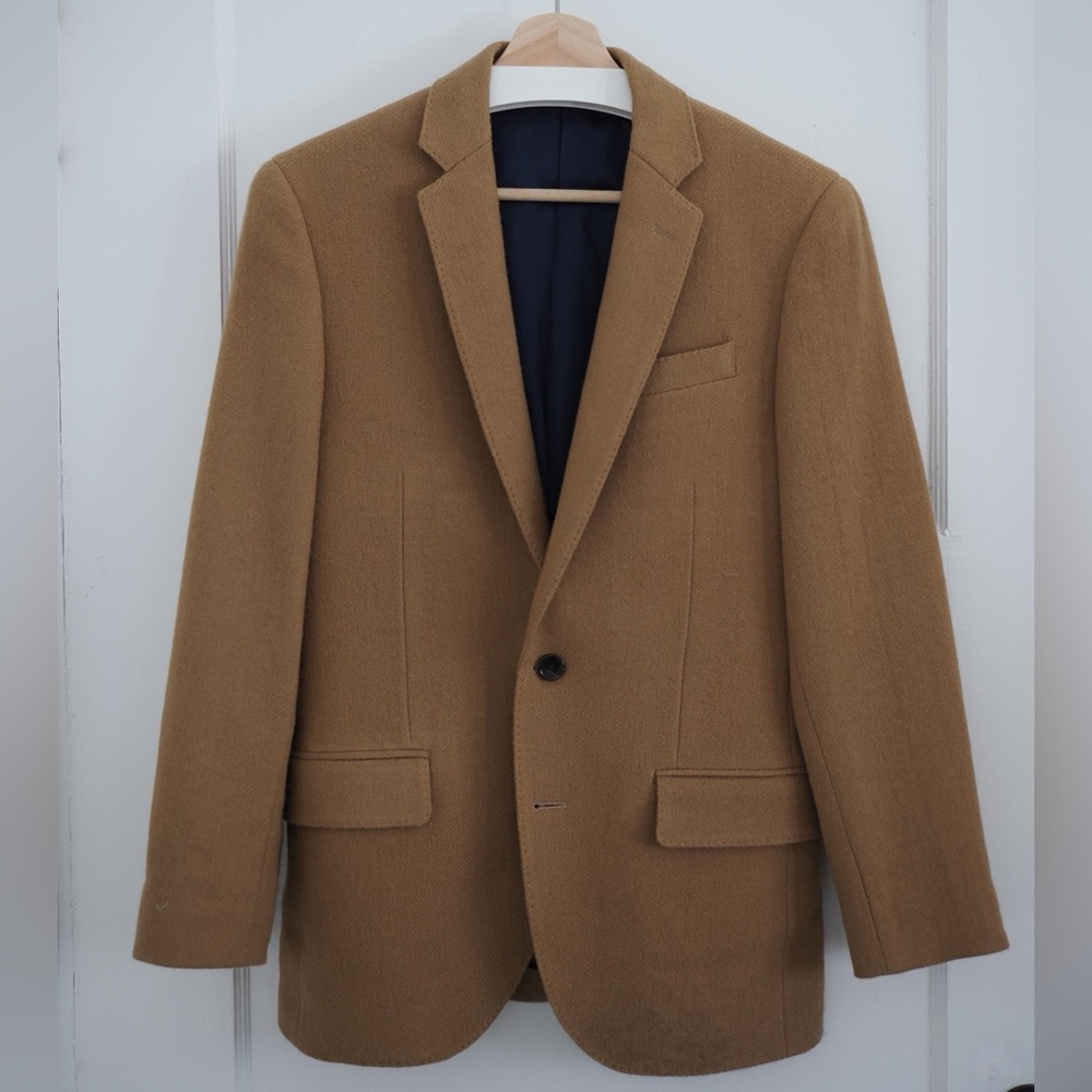 J.Crew Ludlow Blazer in Camel Abraham Moon Yorkshire Tweed